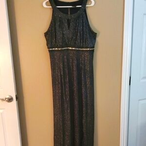 Enfocus Studio Black and Gold Maxi Evening Dress
